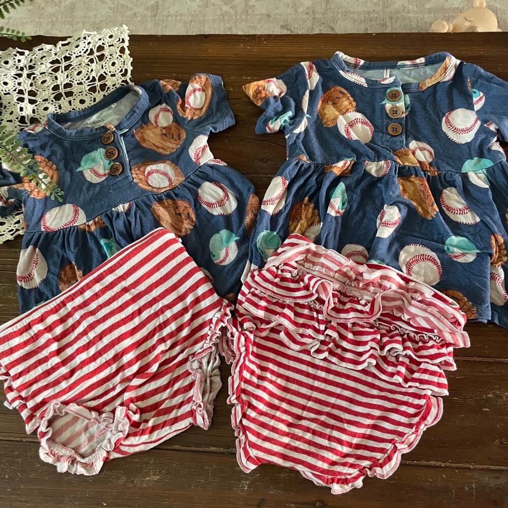 Posh peanut baseball sets bamboo 12-18 and 18-24